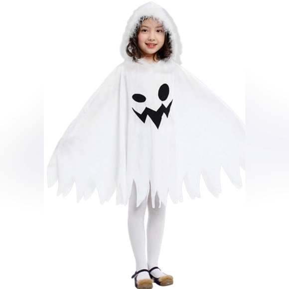 Halloween Brcus Kids White Ghost Cloak - size M (4-6 yo) - Picture 1 of 7